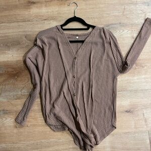 Brown Button-Up Cardigan